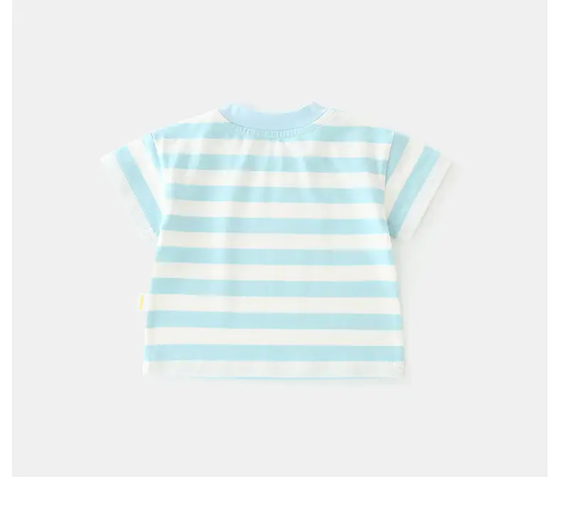 Duuduu Kids Striped Short Sleeve T-Shirt Green — feature 28