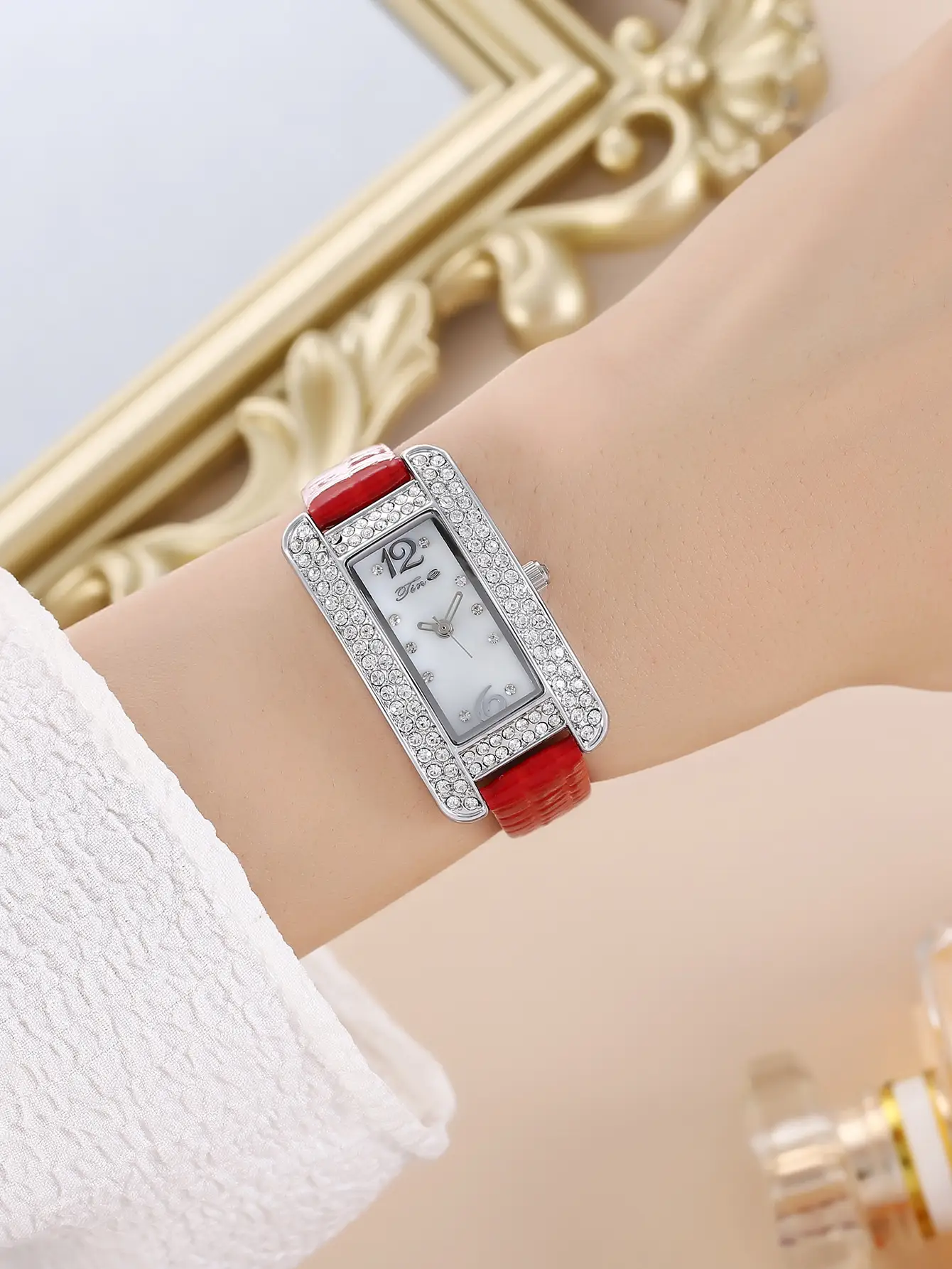 Women's High-End Diamond Watch with Black Strap — feature 10
