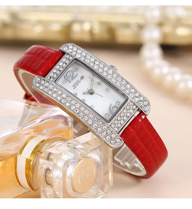 Women's High-End Diamond Watch with Black Strap — feature 14