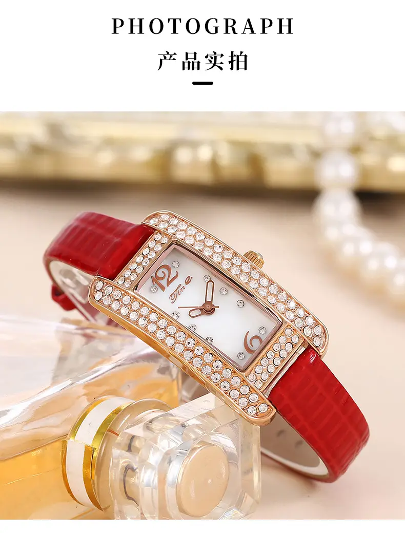 Women's High-End Diamond Watch with Black Strap — feature 16