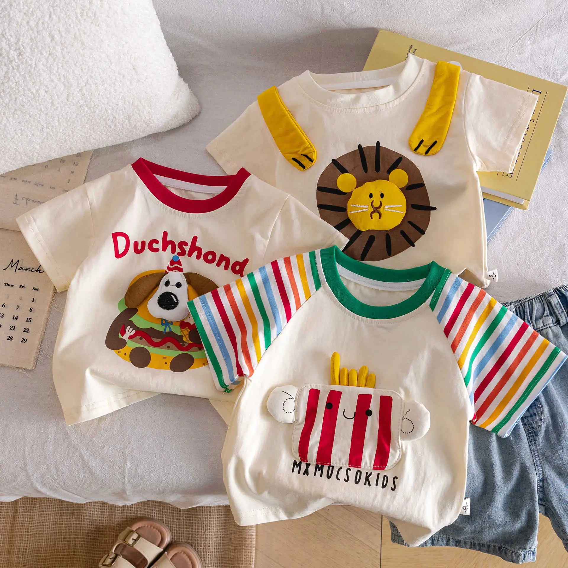 Boys T-Shirt Short Sleeve Cotton Summer 2025 Cartoon Korean Style - Image 4