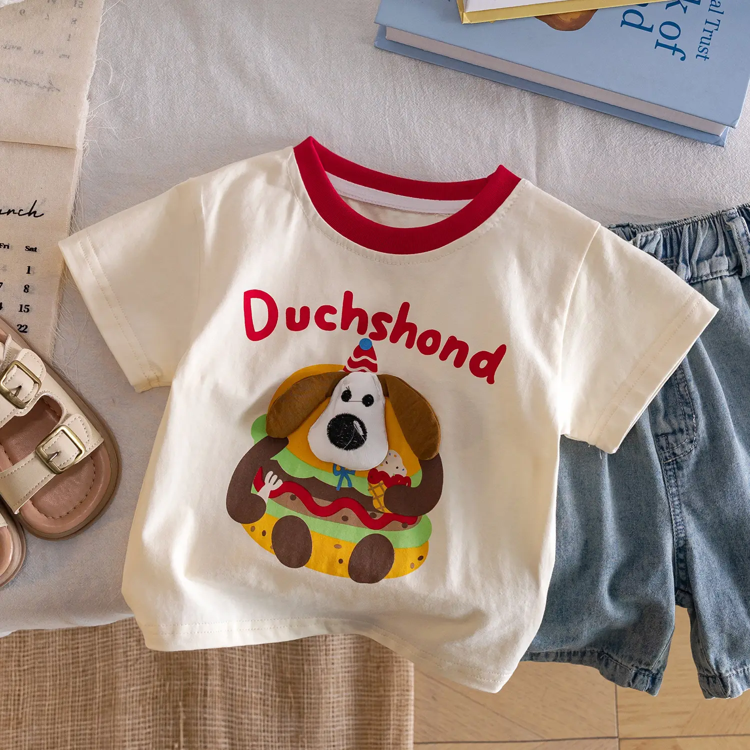 Boys T-Shirt Short Sleeve Cotton Summer 2025 Cartoon Korean Style - Image 2