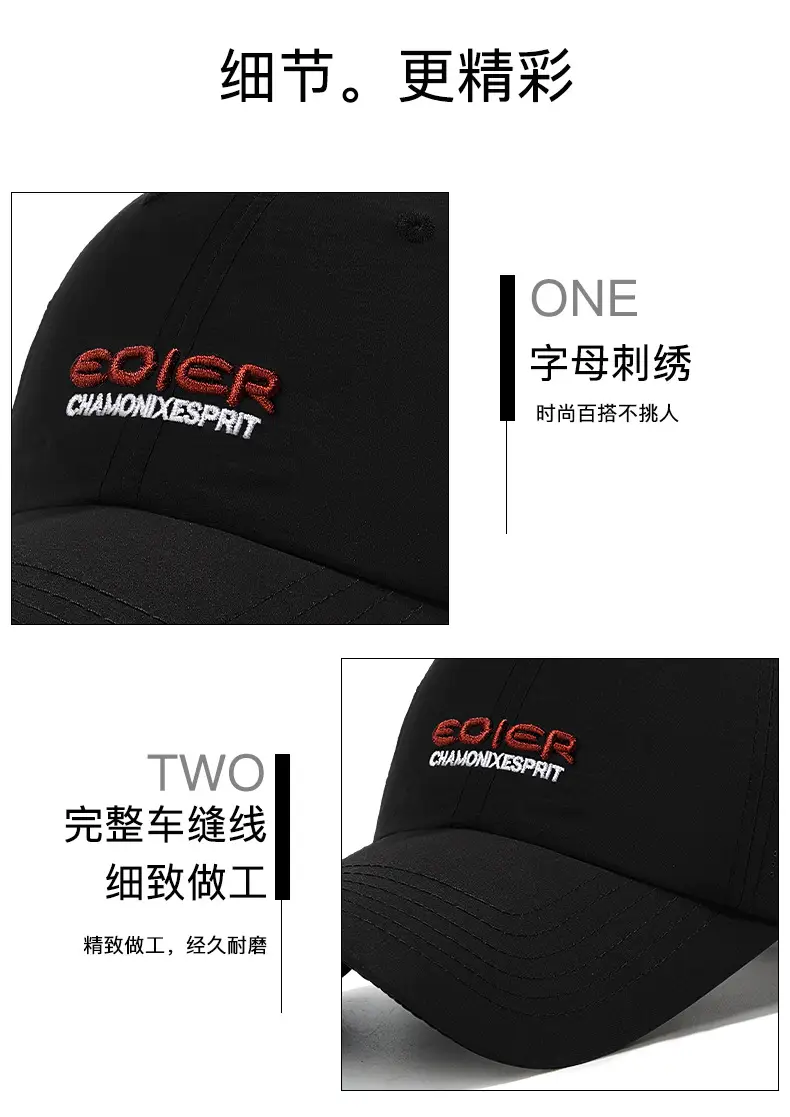 Korean Style Grey Baseball Cap with Embroidered Logo β feature 18
