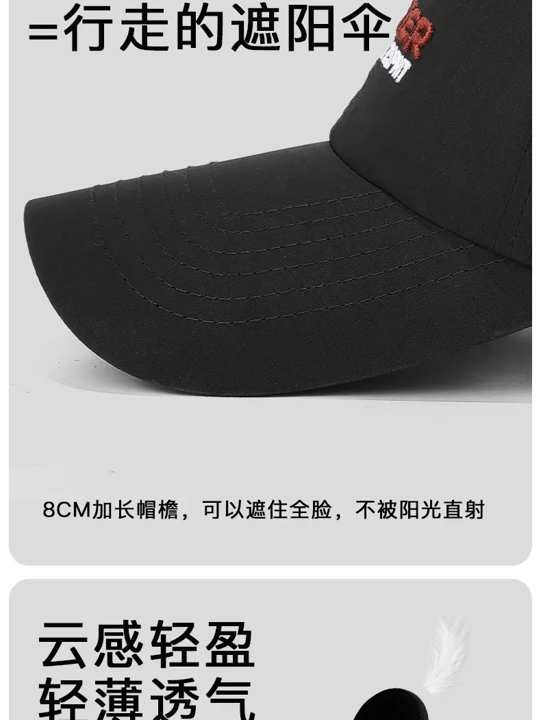 Korean Style Grey Baseball Cap with Embroidered Logo β feature 9