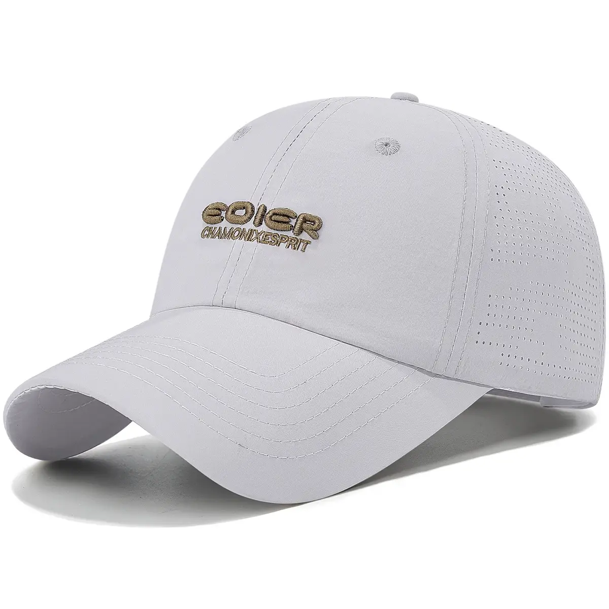 Korean Style Grey Baseball Cap with Embroidered Logo - Image 7