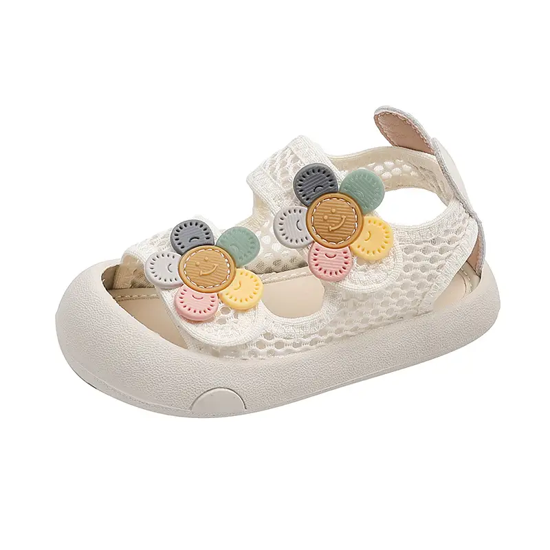 Baby Girl Flower Sandals White Mesh 2025