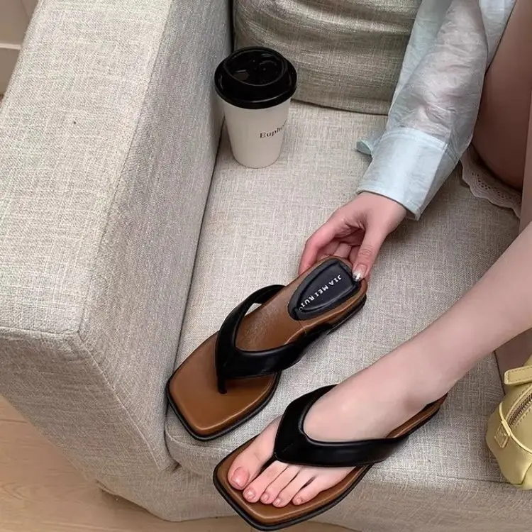 Thick-Soled Heightening Wedge-Heeled Flip-Flops for Women's Summer Outer Wear Flip-Flops 2025 New Style with Skirt Beach Sandals - Image 6