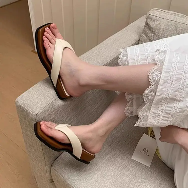 Thick-Soled Heightening Wedge-Heeled Flip-Flops for Women's Summer Outer Wear Flip-Flops 2025 New Style with Skirt Beach Sandals — feature 10