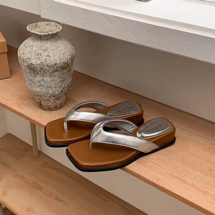 Thick-Soled Heightening Wedge-Heeled Flip-Flops for Women's Summer Outer Wear Flip-Flops 2025 New Style with Skirt Beach Sandals — feature 15