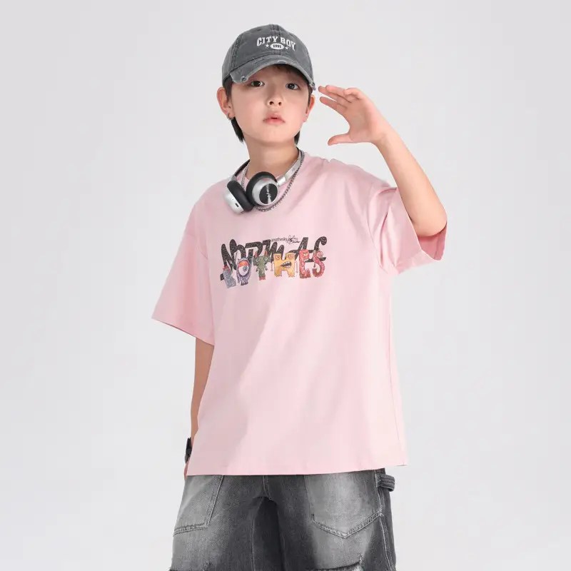 Boys Pink Cartoon Ice-Feel T-Shirt 2026 - Image 3