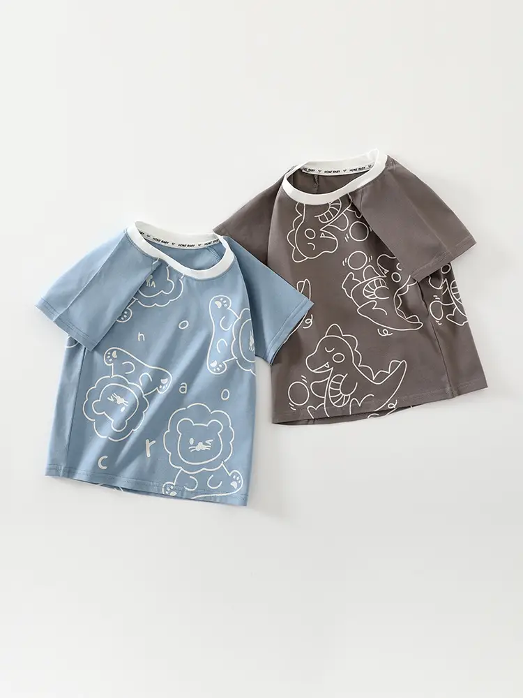 Kids Ice O2 Cotton T-Shirt Gray White Graphic - Image 3