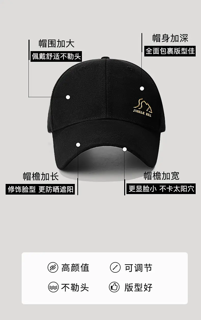 Jungle Bill Hard Top Baseball Cap Black — feature 3