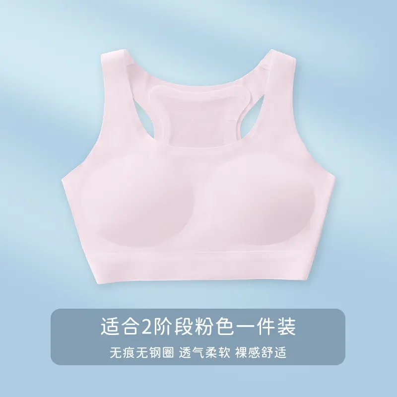 Second Stage of Development, Seamless Girls' Student Vest, Breathable and Skin-Friendly, Summer Girl's Bra
