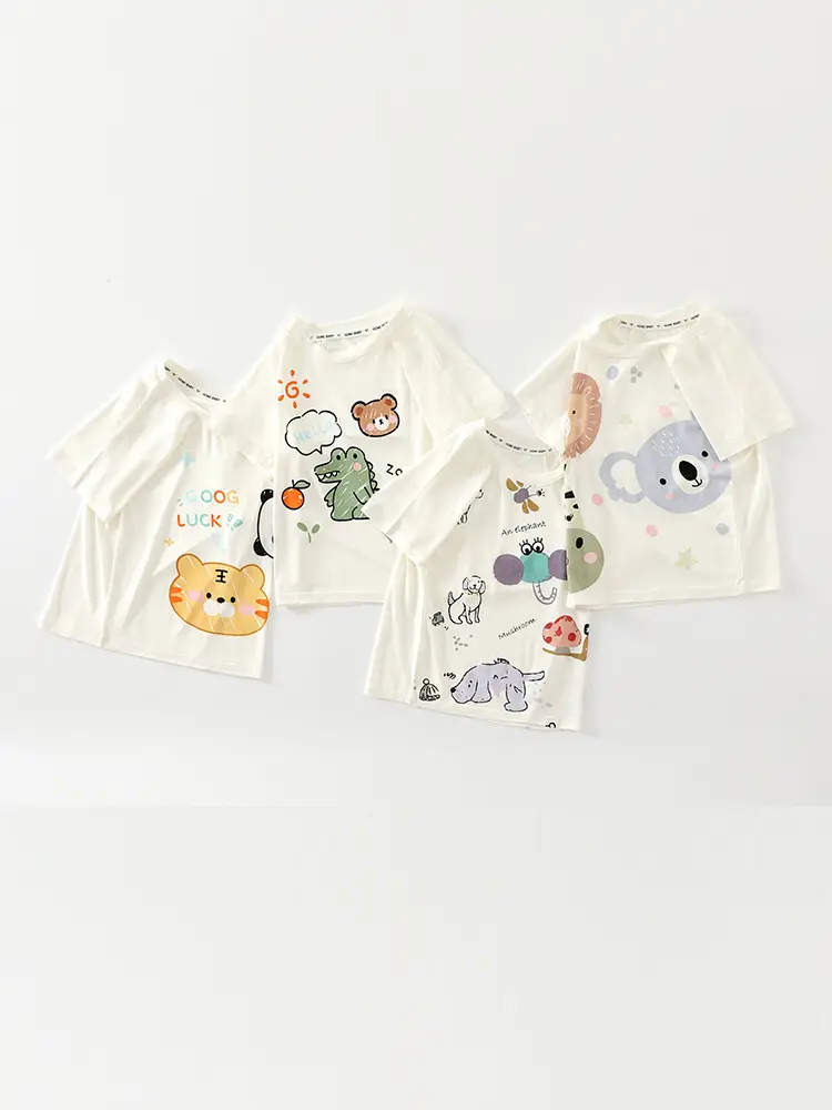 Kids' Soft Modal T-Shirt White Baby Half Sleeve