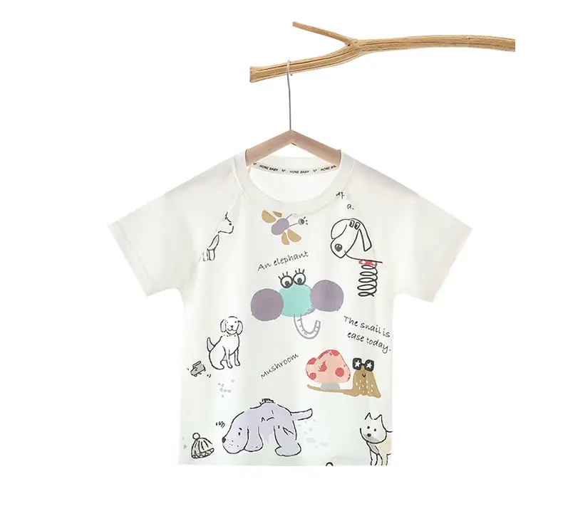 Kids' Soft Modal T-Shirt White Baby Half Sleeve — feature 11