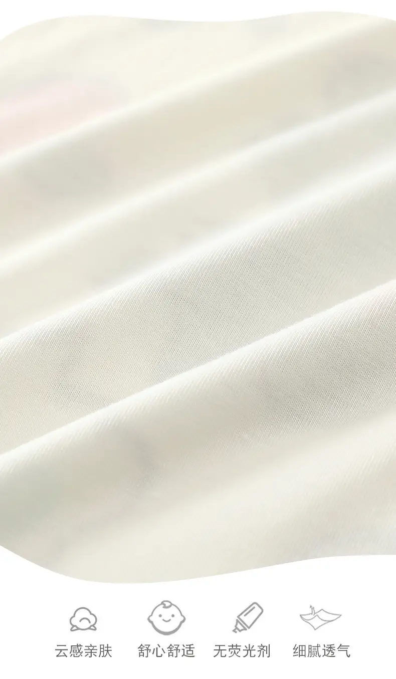Kids' Soft Modal T-Shirt White Baby Half Sleeve — feature 6