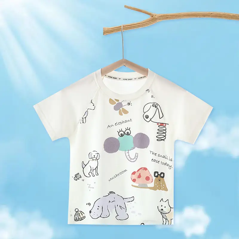 Kids' Soft Modal T-Shirt White Baby Half Sleeve