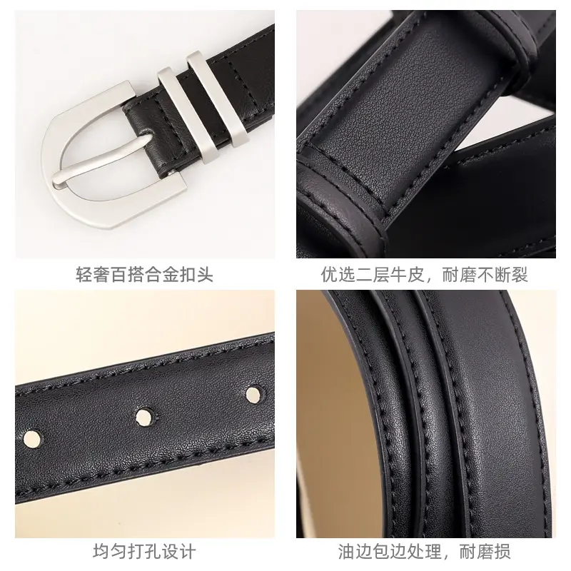2025 Korean Style Women's Belt 3 Colors Genuine Cowhide 100cm - Image 6