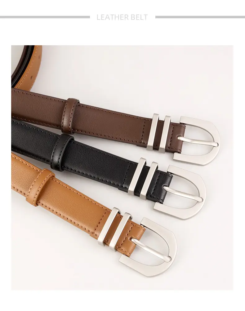 2025 Korean Style Women's Belt 3 Colors Genuine Cowhide 100cm — feature 7