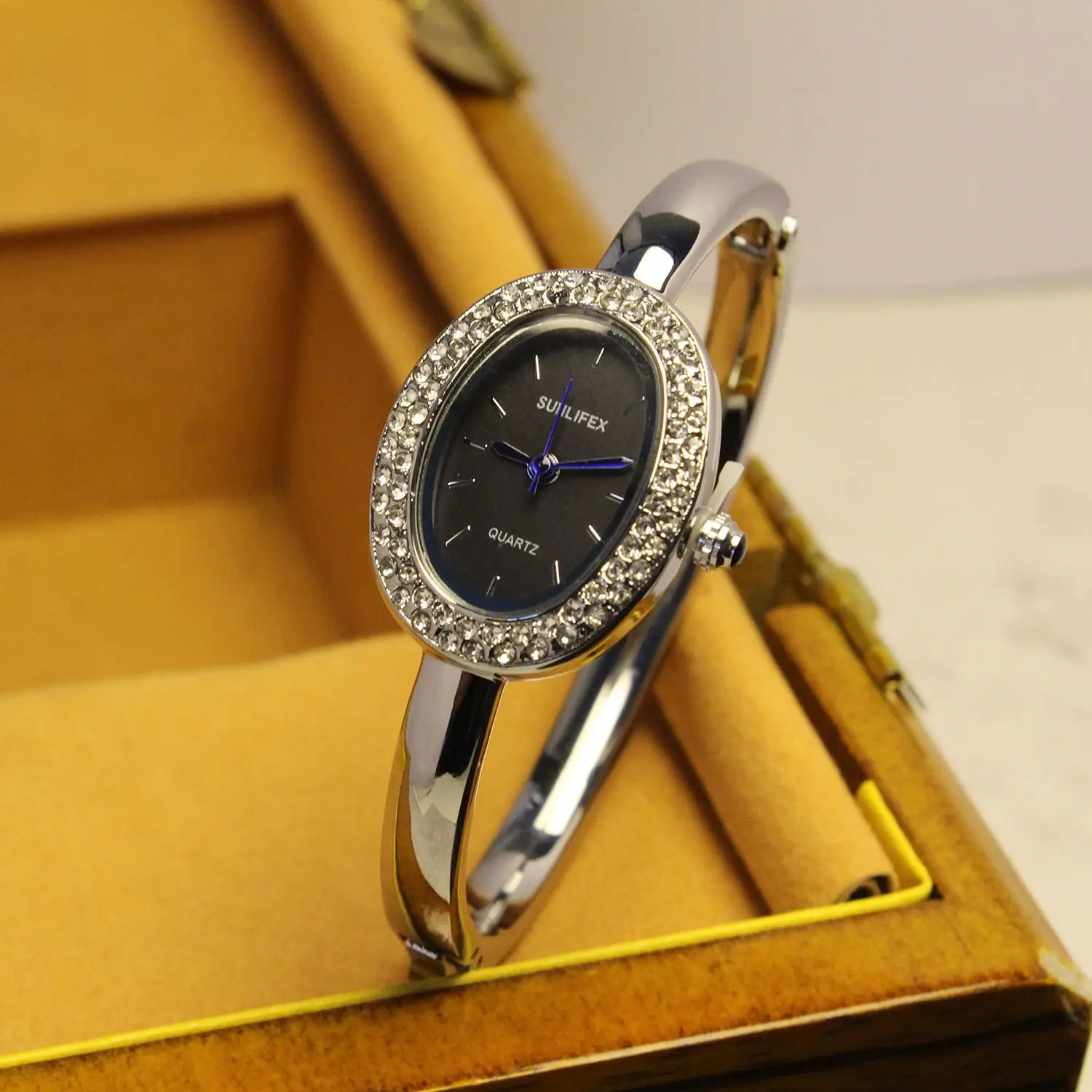 Gold Square Pearl Watch for Women Antique Style