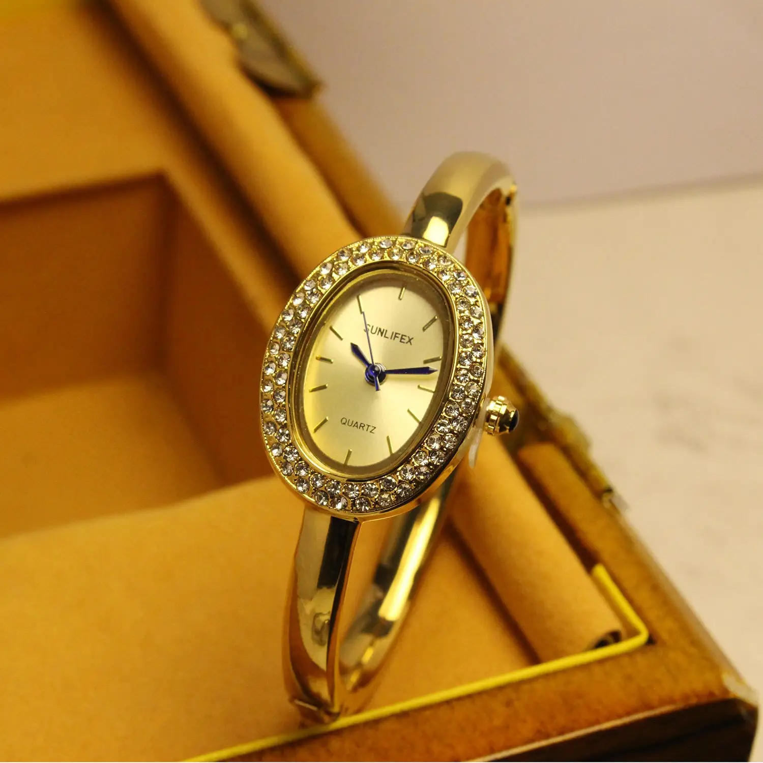 Gold Square Pearl Watch for Women Antique Style