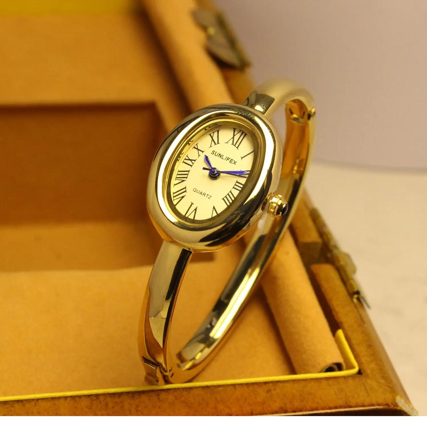 Gold Square Pearl Watch for Women Antique Style