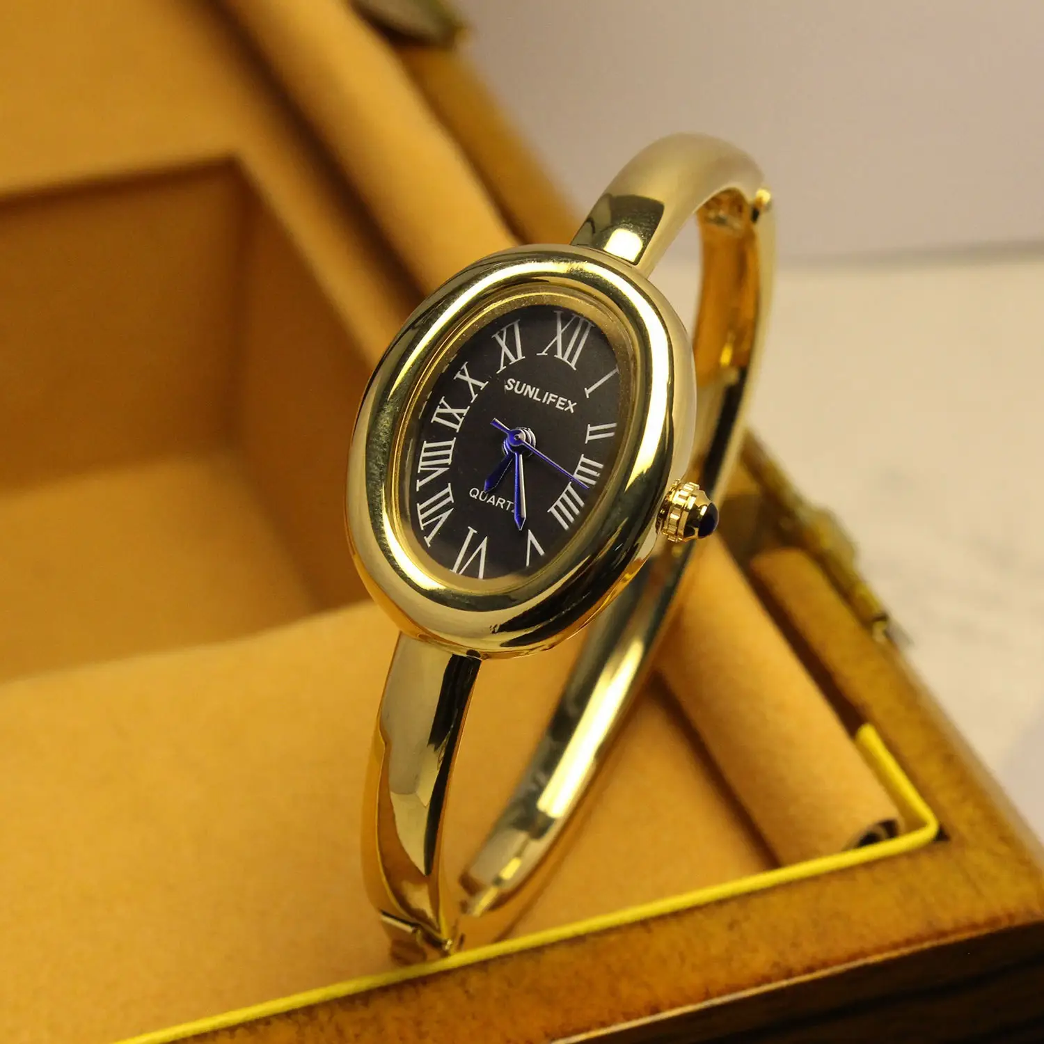 Gold Square Pearl Watch for Women Antique Style