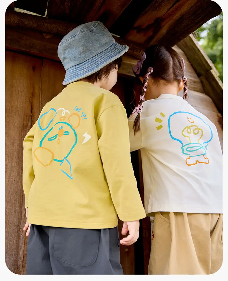 Dudu Children's Long Sleeve T-Shirt Yellow 7A Grade — feature 14