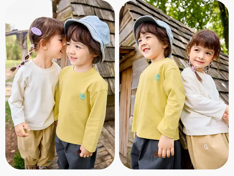 Dudu Children's Long Sleeve T-Shirt Yellow 7A Grade — feature 17