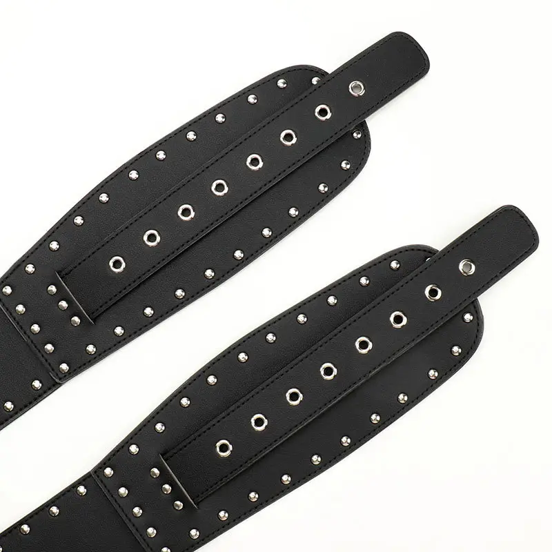 Black Heavy Punk Belt with Rivet Buckle for Women - Image 4