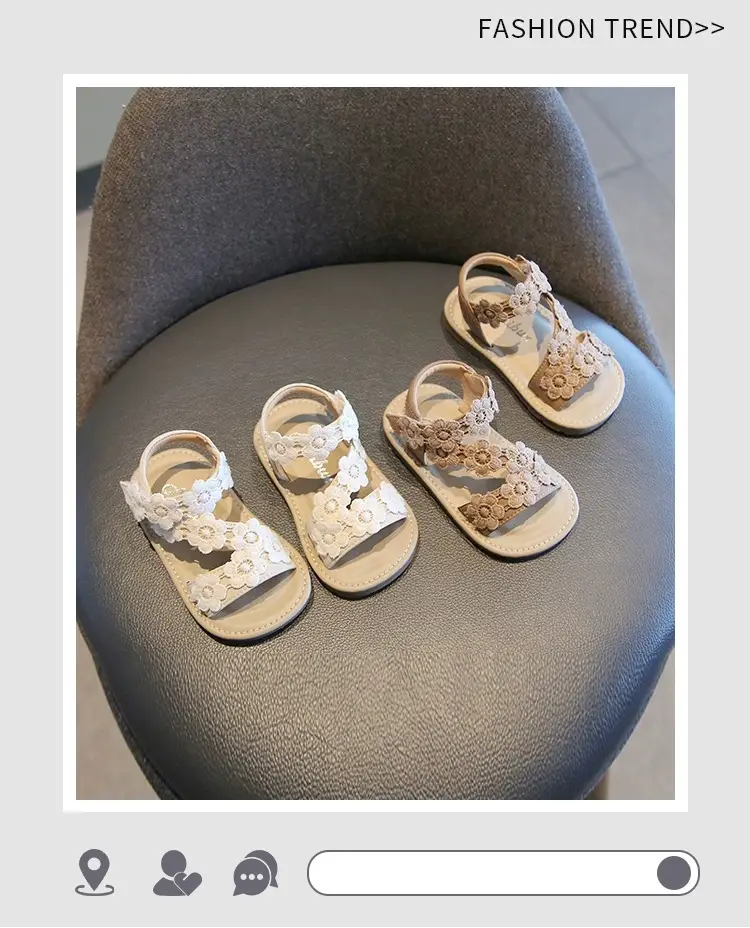 Baby Girl Open Toe Lace Sandals 1-3Yrs Breathable — feature 1