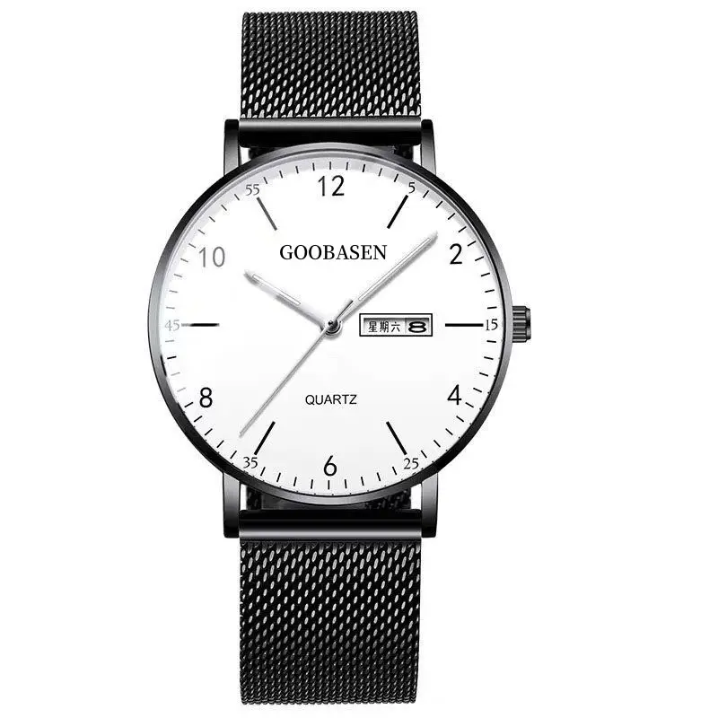 Guberson Men's Blue Quartz Watch with Dual Calendar - Image 2