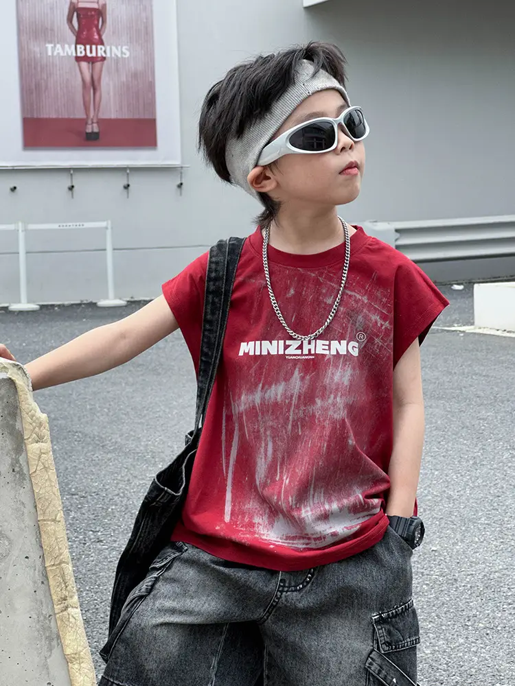 Kids Korean Style Sleeveless Vest T-Shirt 2025 - Image 3