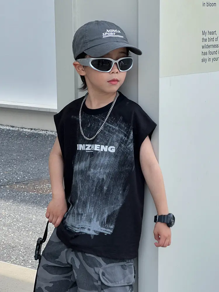 Kids Korean Style Sleeveless Vest T-Shirt 2025 - Image 4