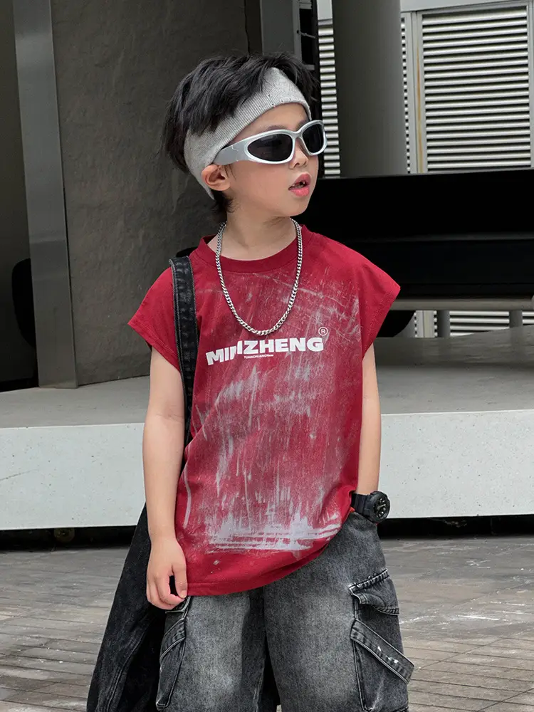 Kids Korean Style Sleeveless Vest T-Shirt 2025 - Image 6