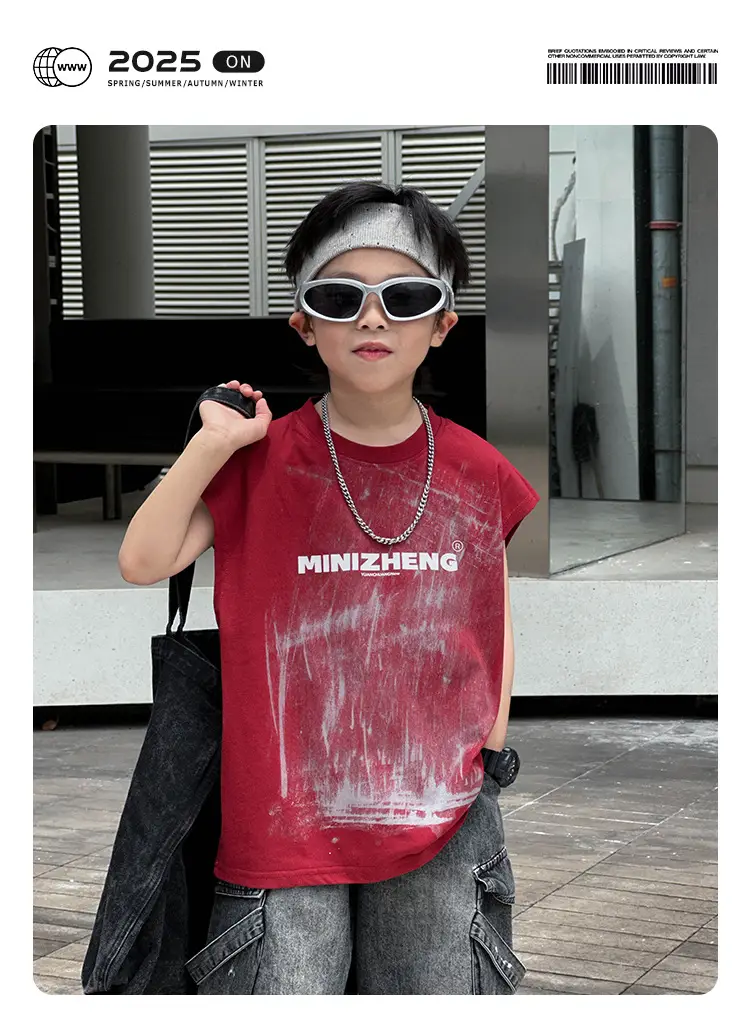 Kids Korean Style Sleeveless Vest T-Shirt 2025 — feature 1