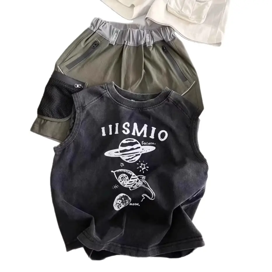 Kids Sleeveless T-Shirt American Retro Cool Summer - Image 6