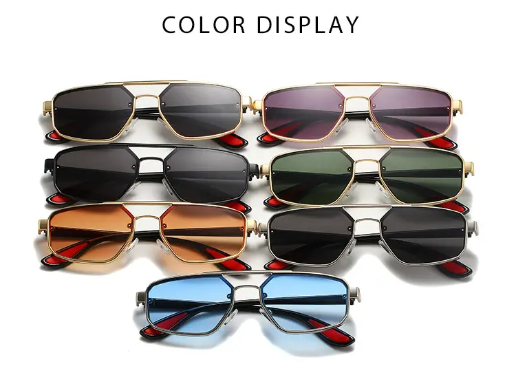 Men Women Metal Polygonal Sunglasses Cross Border Fashion — feature 4