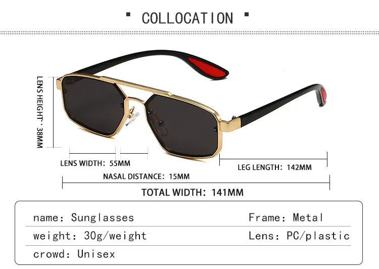 Men Women Metal Polygonal Sunglasses Cross Border Fashion — feature 5