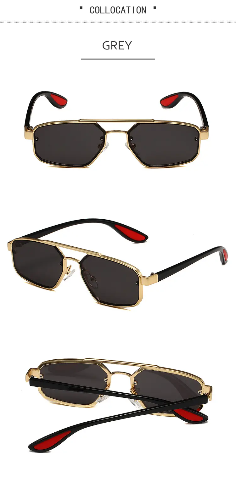 Men Women Metal Polygonal Sunglasses Cross Border Fashion — feature 7