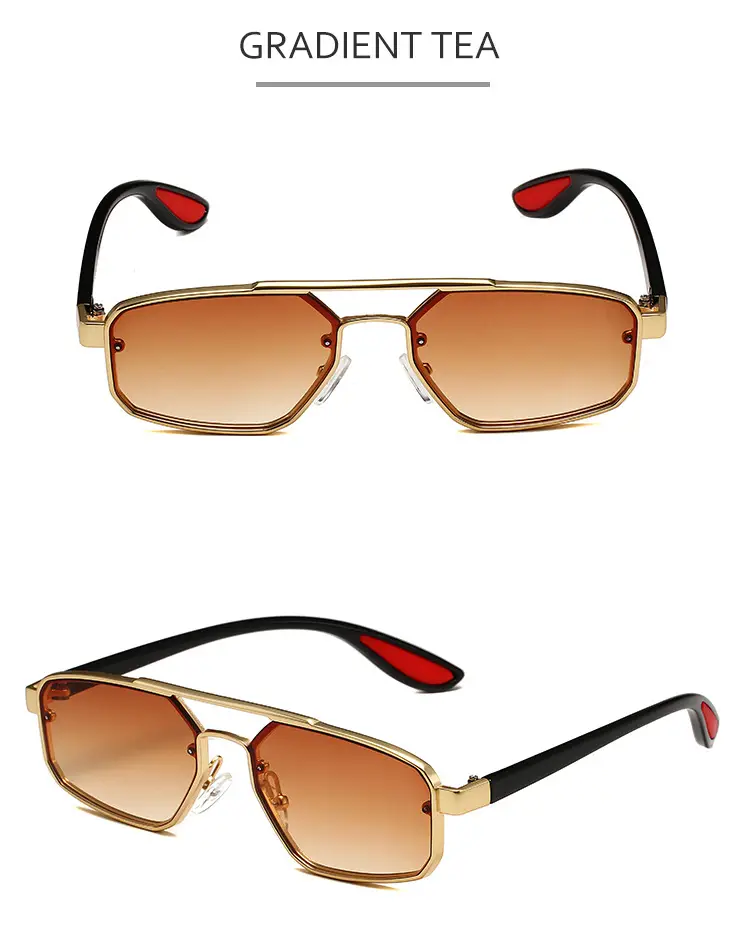 Men Women Metal Polygonal Sunglasses Cross Border Fashion — feature 9