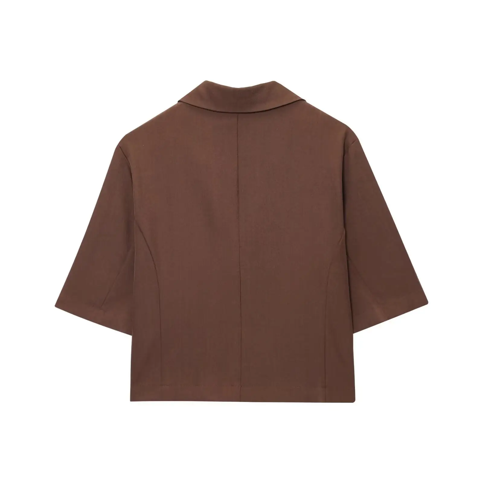 Brown Cross-Border Blazer Shorts Set - Image 4