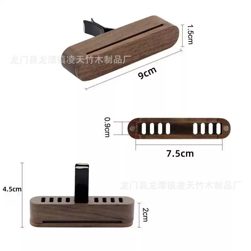 Cross-Border Hot Product Wooden Car Car Aromatherapy Air Conditioning Outlet Clip Manufacturer Supplies Light Luxury Car Diffuser and Mosquito Repellent