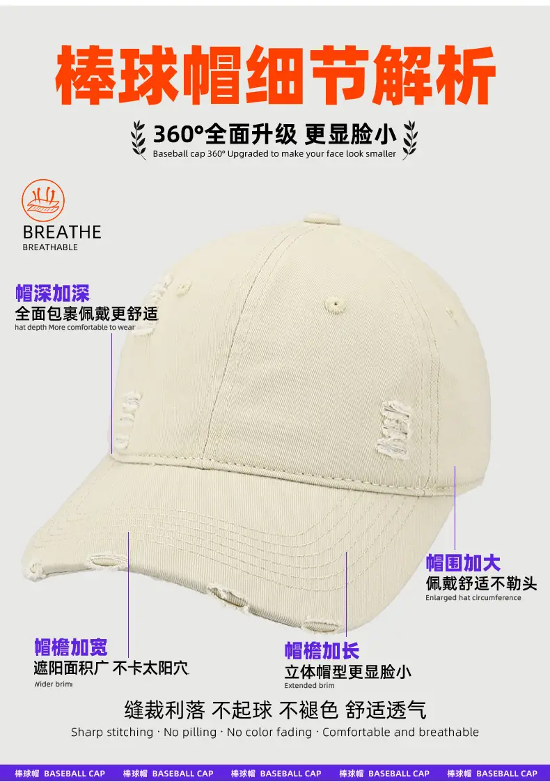 Wholesale Cross-Border Baseball Cap with Face-Slimming Design — feature 12