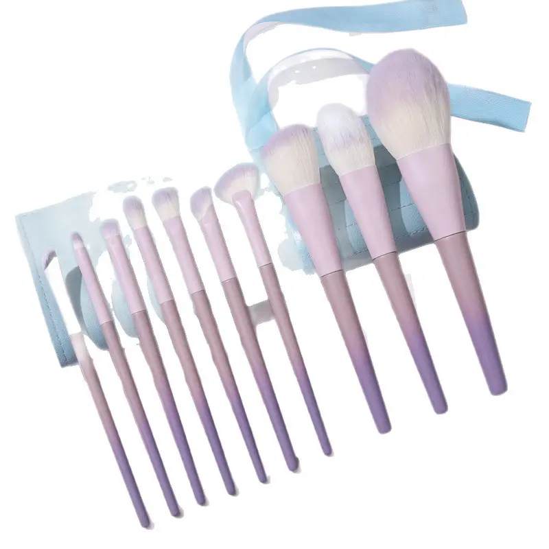 10-Piece Starry Purple Makeup Brush Set for Beginners - Image 5