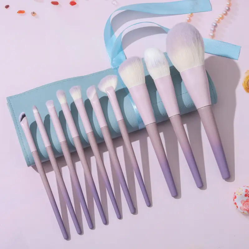 10-Piece Starry Purple Makeup Brush Set for Beginners β feature 4