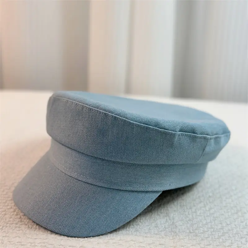 Navy Blue Denim Baseball Cap Retro Casual Streetwear - Image 2