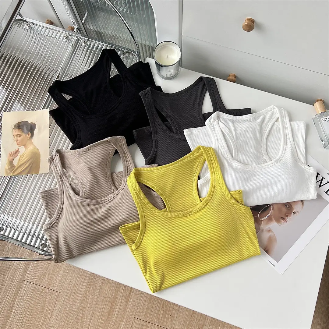 American-Style Racerback Tank Top with Chest Pads, Anti-Exposure Base Layer, Sexy and Slimming Outerwear, Tube Top — feature 12