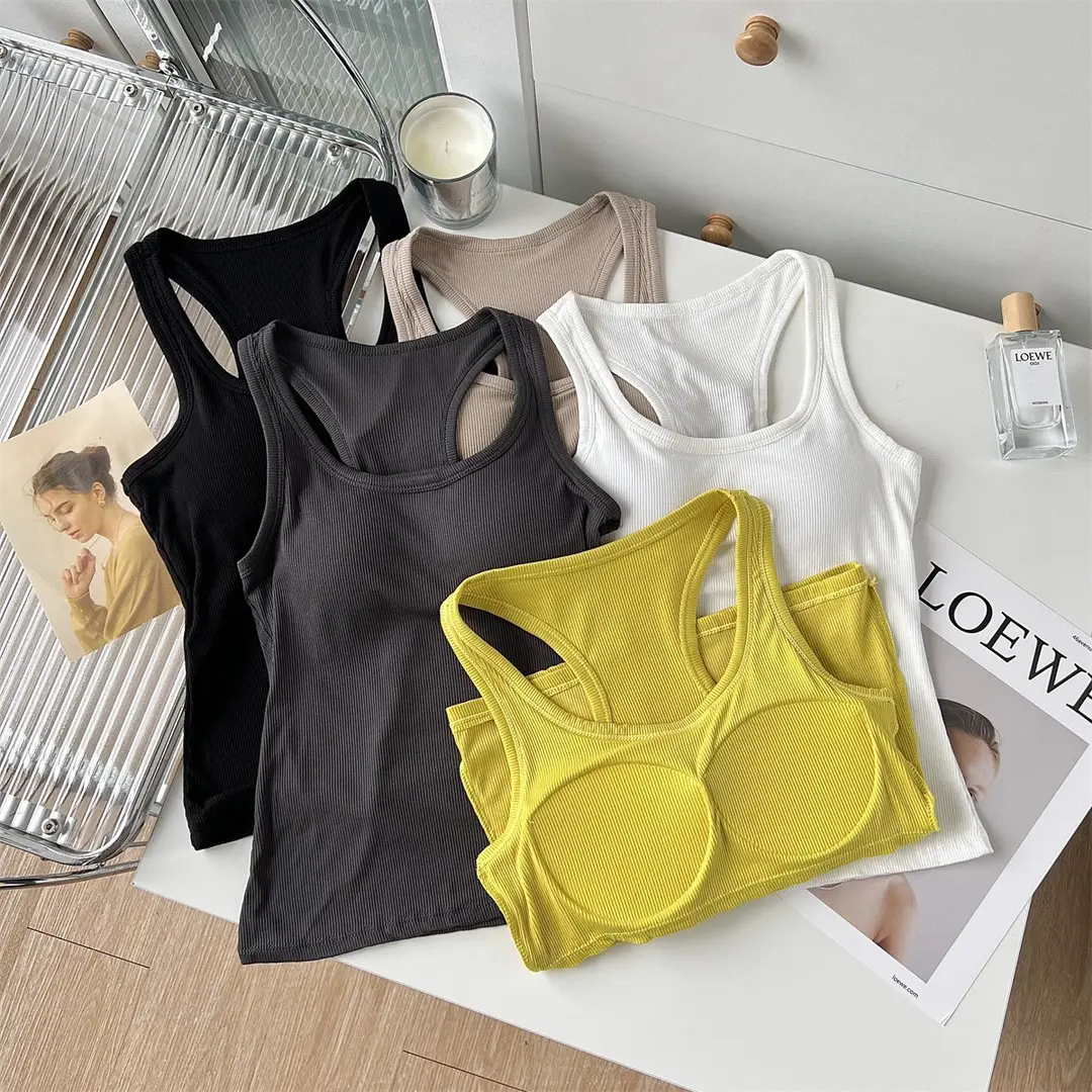 American-Style Racerback Tank Top with Chest Pads, Anti-Exposure Base Layer, Sexy and Slimming Outerwear, Tube Top — feature 16