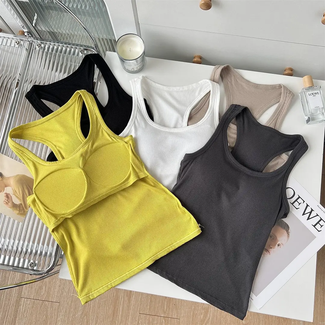 American-Style Racerback Tank Top with Chest Pads, Anti-Exposure Base Layer, Sexy and Slimming Outerwear, Tube Top — feature 17